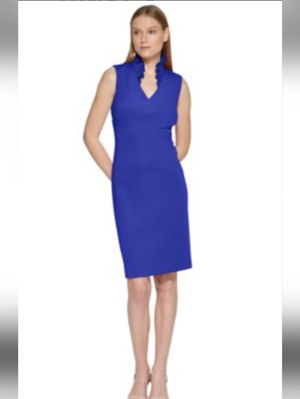 Calvin Klein Sleeveless Sheath Dress in Cobalt Blue *12 * NWT